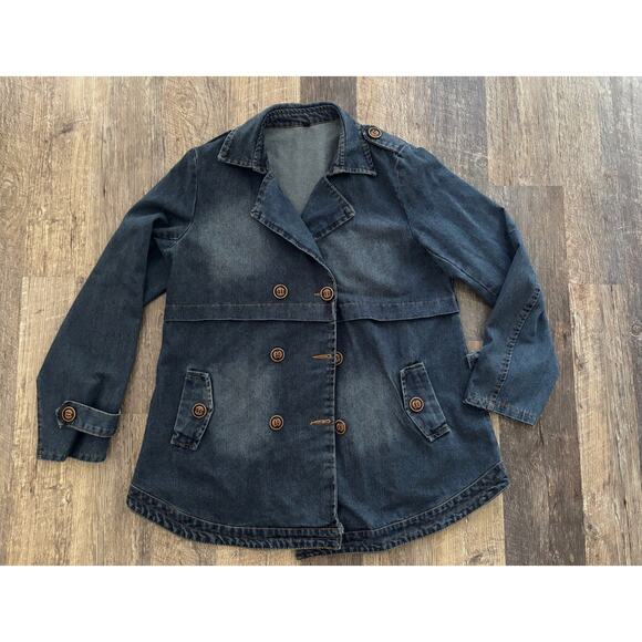 Vintage Boutique Jackets & Blazers - Boutique Vintage Style Denim Double-Breasted Jacket Size Large